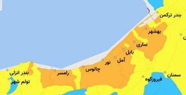 خبرنگاران شرایط کرونایی هفت شهرستان مازندران زرد شد
